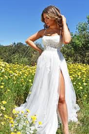 Alisha Gown Ivory Tulle A line Dress With Open Back
