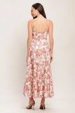 FLORAL HAZE CORAL MIDI DRESS