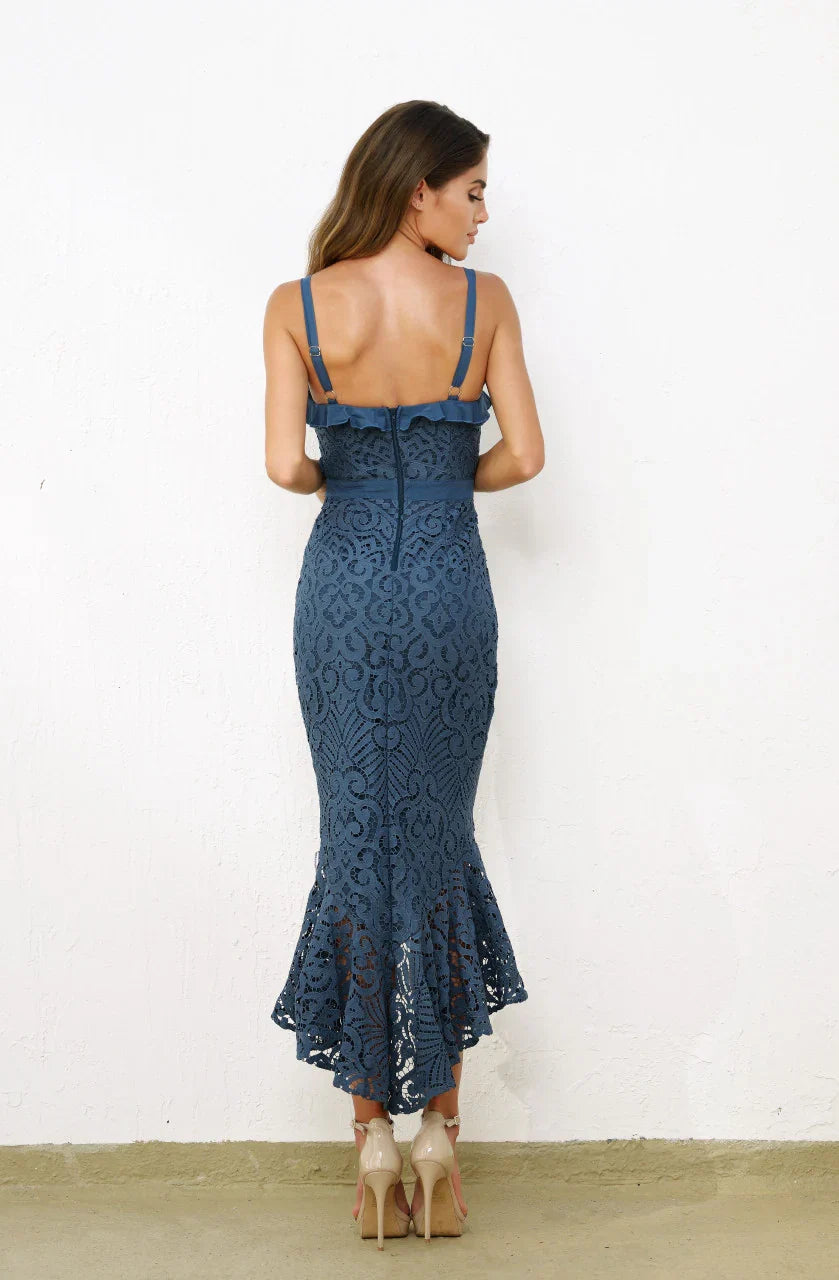 Leanne Midi Dress Steel Blue