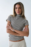 Lennon Striped Top in Brown