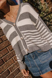 Yannah Striped Cardigan in Grey FINAL SALE