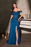 Pilar Gown Off The Shoulder Evening Dress With Ruffle