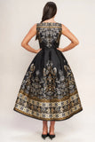 BAROQUE SPELL BLACK MIDI DRESS