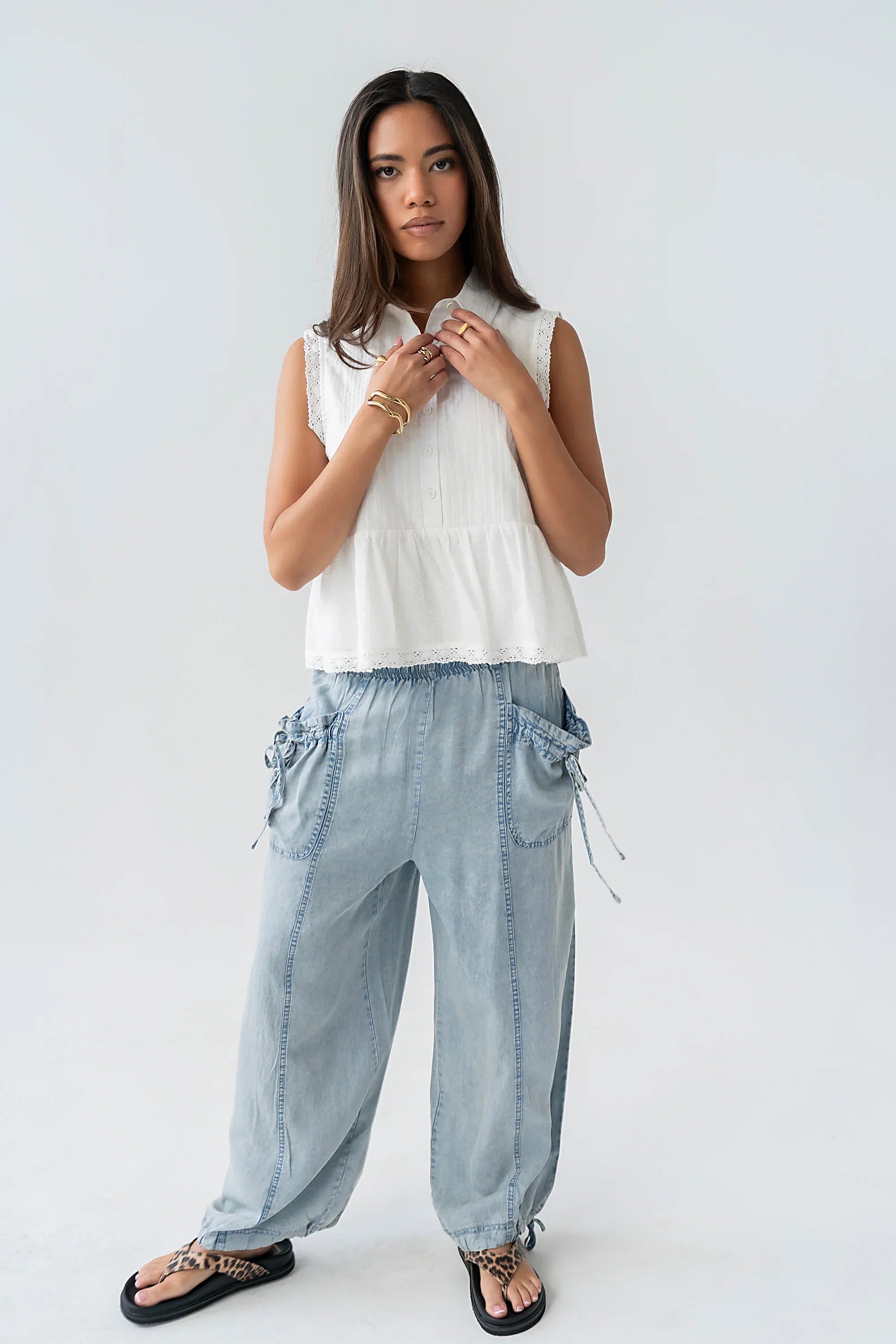 Julian Collared Blouse in Off White