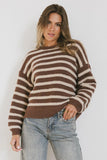 Azuline Striped Sweater in Brown FINAL SALE