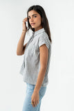 Janel Collared Striped Top