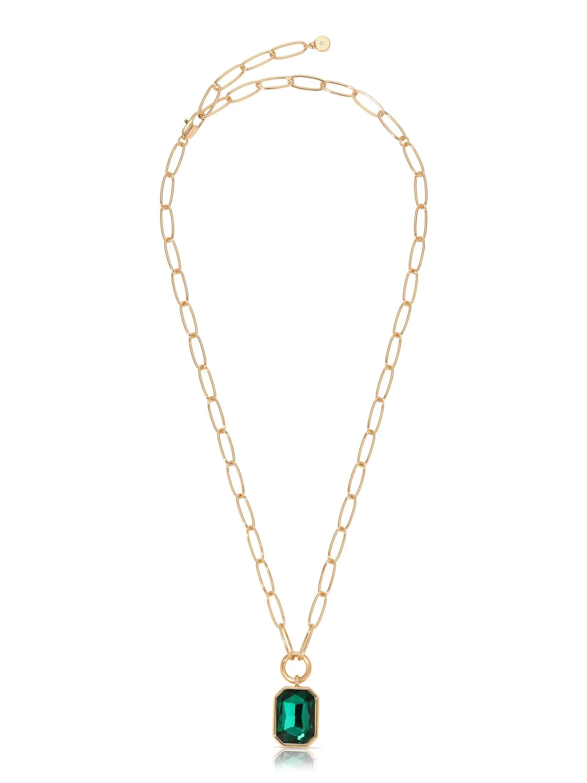 Deco Crystal Pendant Necklace