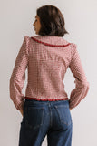 Brenna Gingham Blouse in Burgundy FINAL SALE