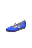 Round Toe Crystal Flower Flats