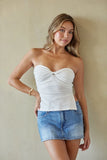 Jennifer Twist Front Strapless Top