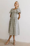 Lucille Smocked Floral Dress in Navy FINAL SALE