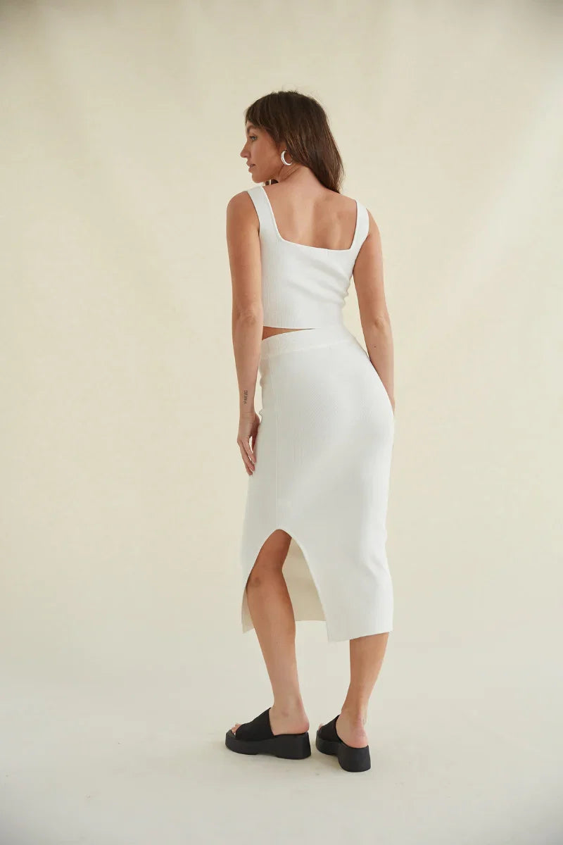 Jacqueline High Rise Knit Midi Skirt