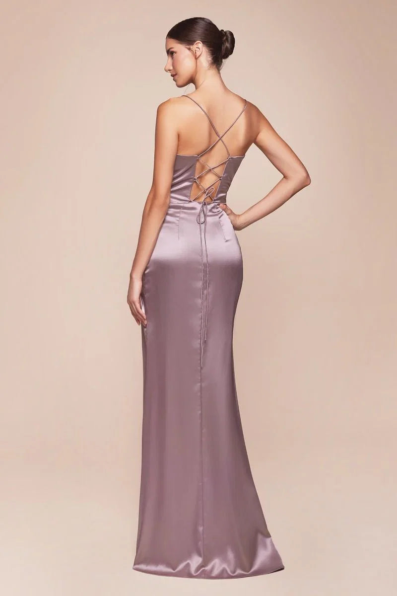 YVETTE GOWN LUXE SATIN CORSET DRESS