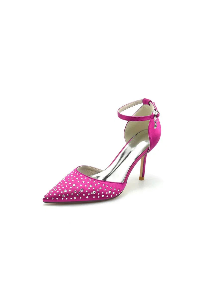 Pointed Toe High Heels with Ankle Strap
