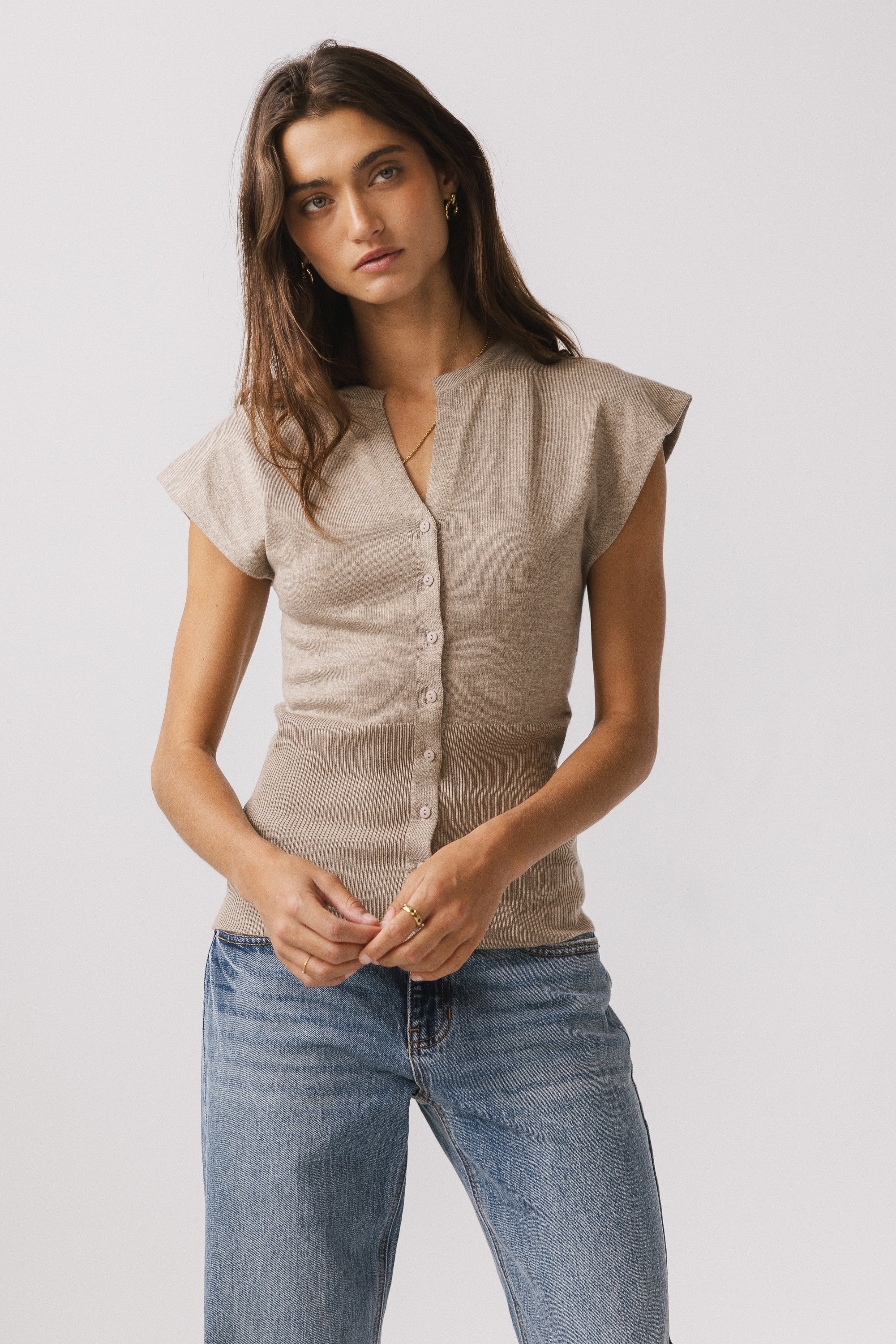 Marco Knit Top in Taupe