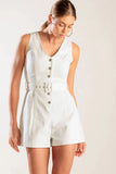 TAKE THE LEAD WHITE SLEEVELESS ROMPER