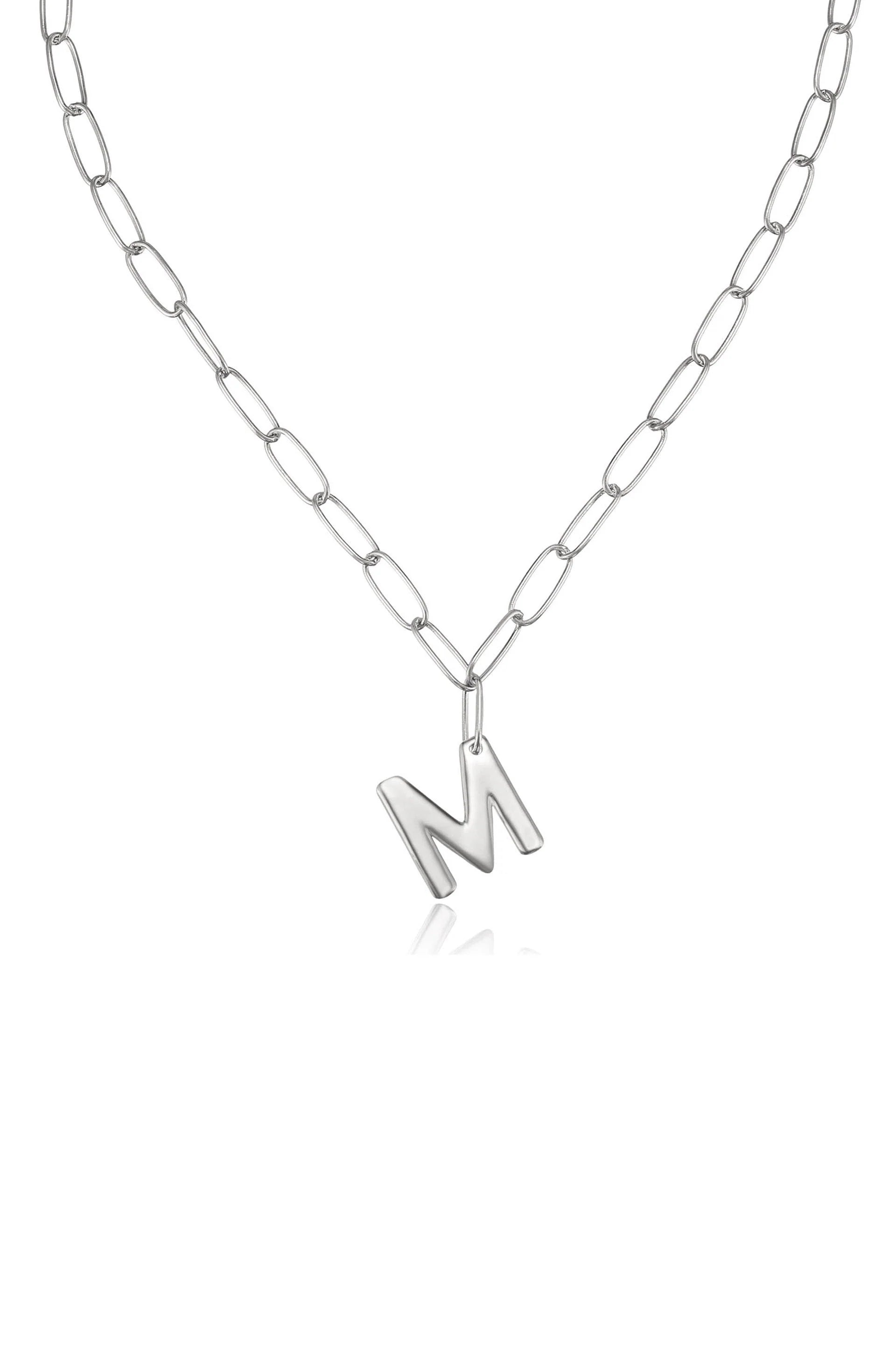 Paperclip Link Initial Necklace