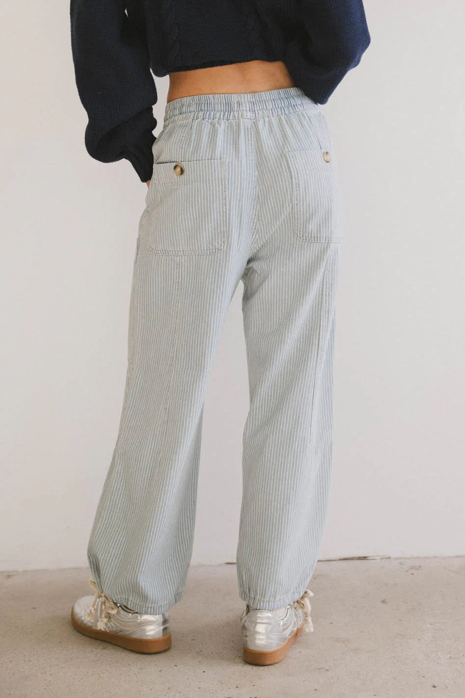 Robyn Striped Pants in Denim FINAL SALE