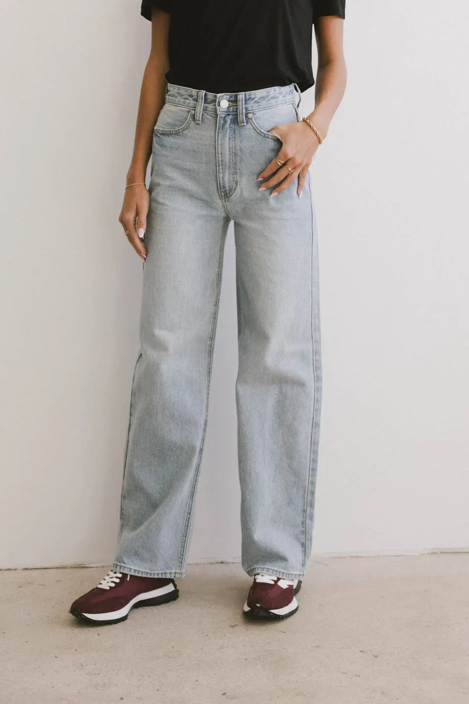 Emiliano Wide Leg Jeans in Light Wash FINAL SALE