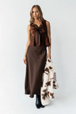 Tory Satin Maxi Skirt in Brown FINAL SALE