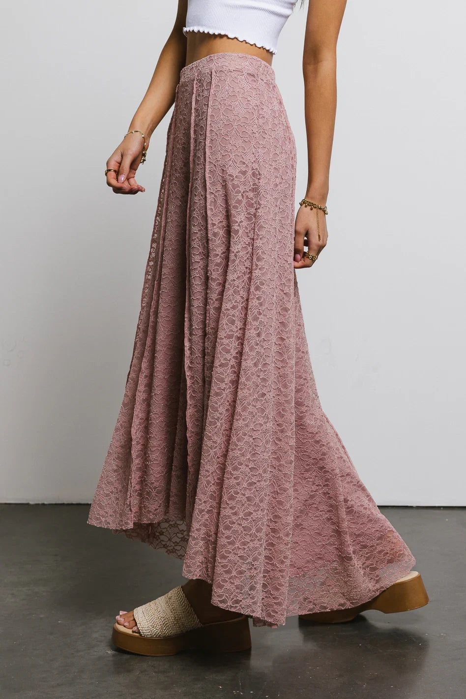 Eliza Lace Skirt in Rose FINAL SALE