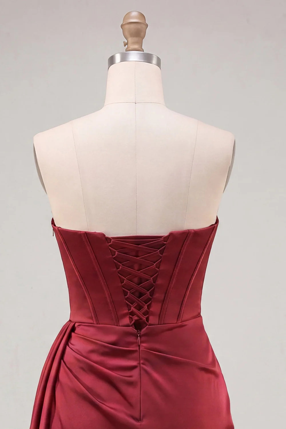Strapless Fuchsia Fringed Ruched Bodycon Corset Homecoming Dress