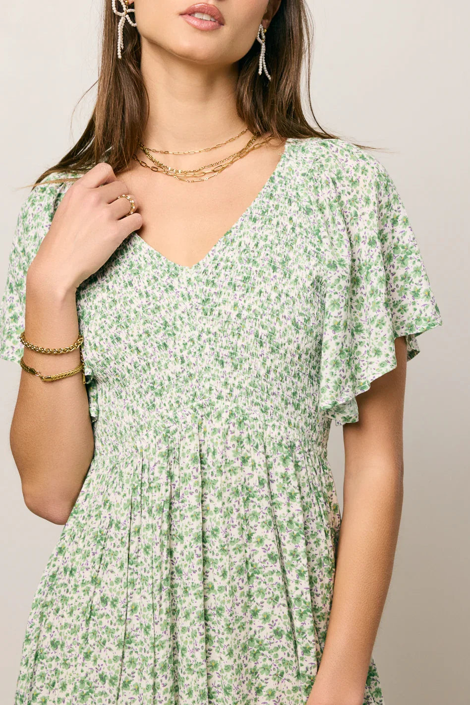 Lily Smocked Midi Dress FINAL SALE