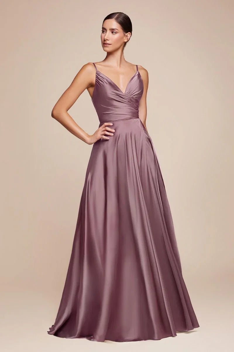 ERICA GOWN SOFT SATIN A LINE DRESS