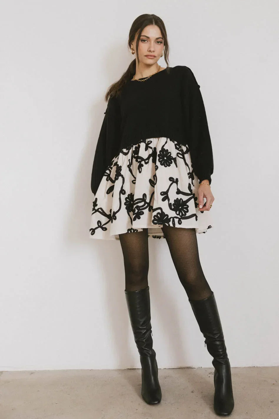 Petra Floral Sweater Dress FINAL SALE