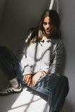 Mada Fleece Button Up in Grey FINAL SALE