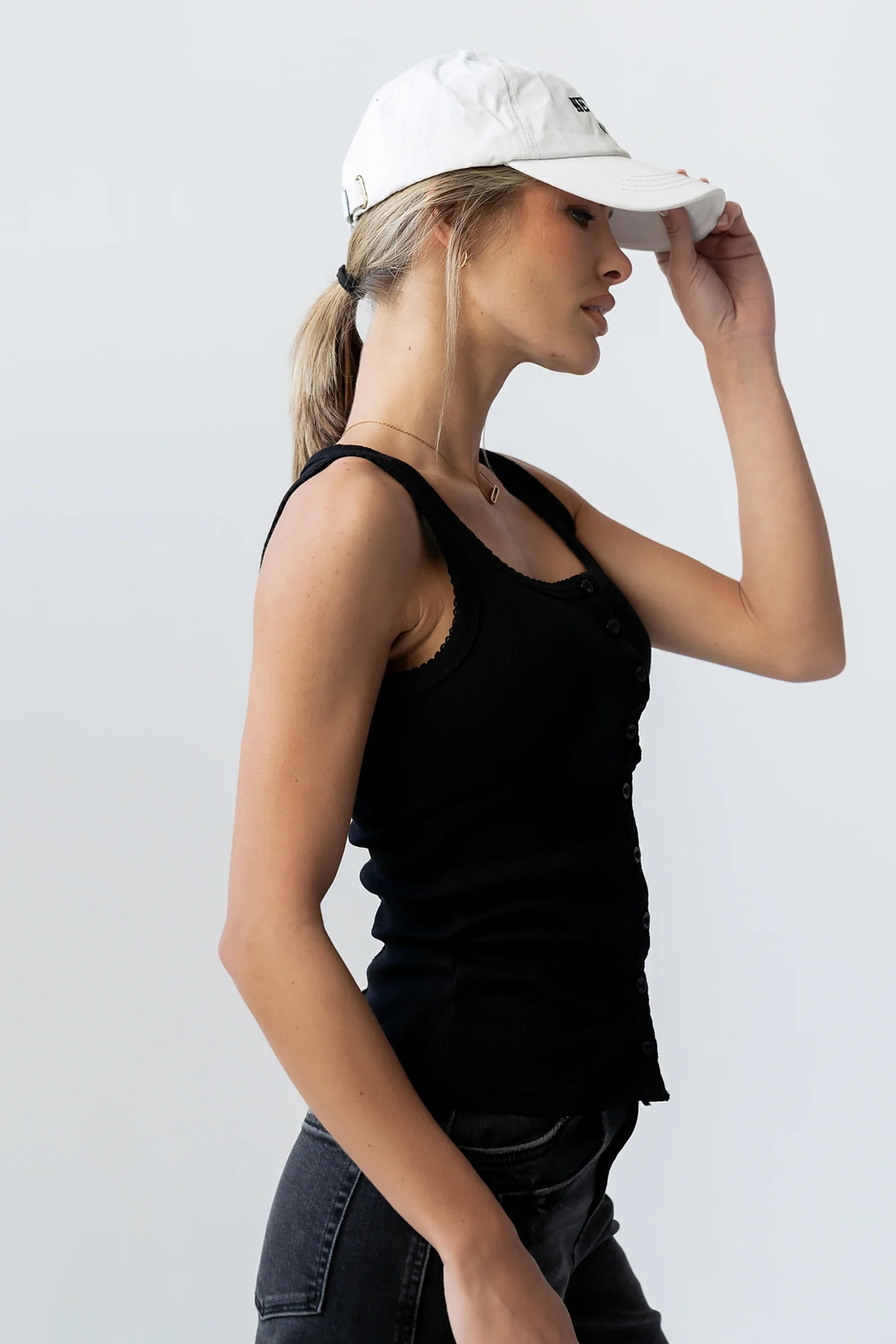 Apollo Knit Tank Top in Black