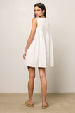 Arizona Pleated Babydoll Dress in White FINAL SALE