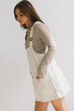 Reid Corduroy Overall Dress in Ivory FINAL SALE