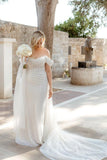 Sparkly Mermaid Off the Shoulder Sequins Wedding Dresses