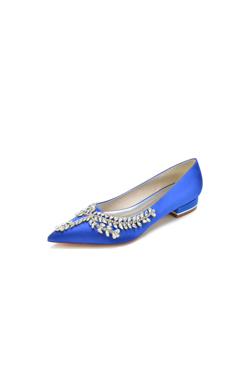 Rhinestone Pointed Toe Kitten Heels