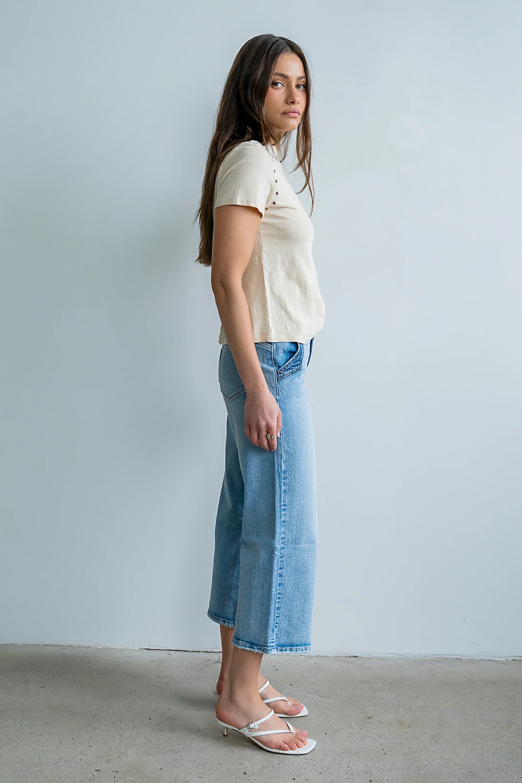 Corina Cropped Wide Leg Jeans