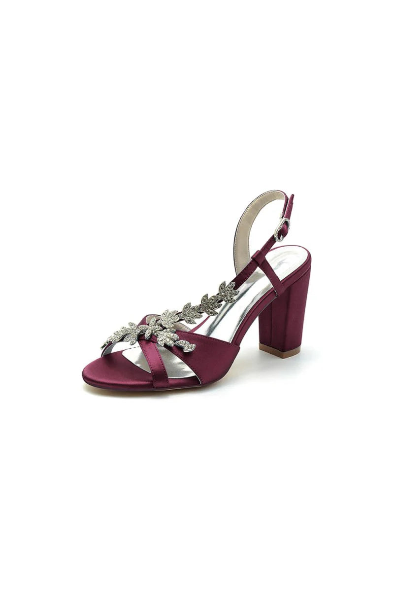 Slingback Strap Open Toe Block Heels
