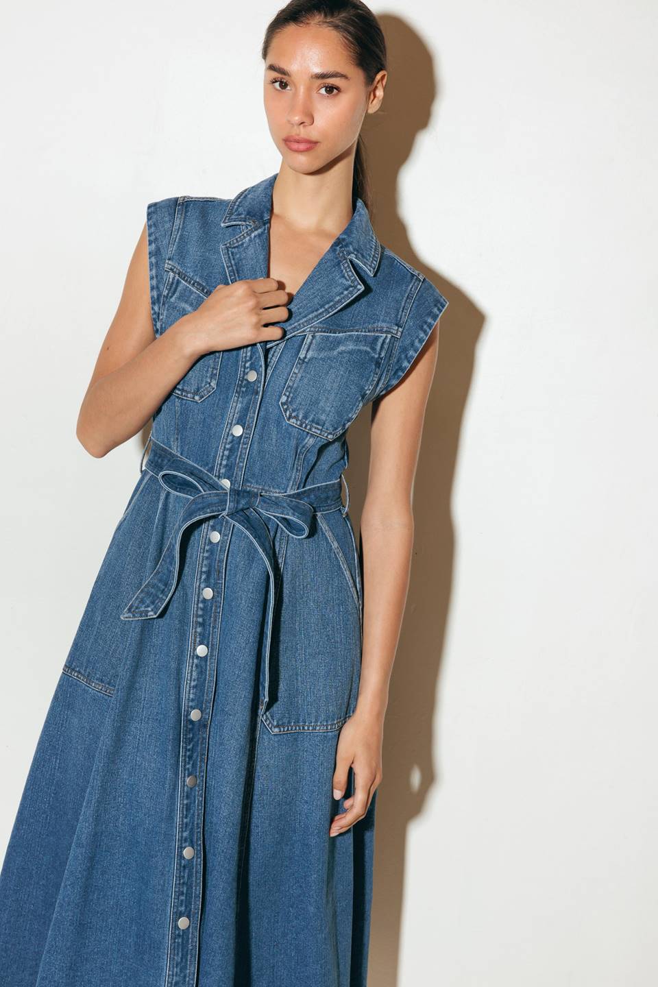 Ellery Washed Denim Midi Shirt Dress FINAL SALE