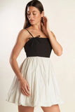 SLAY ALL DAY BLACK WHITE MINI DRESS