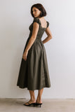 Patricia Midi Dress in Olive FINAL SALE