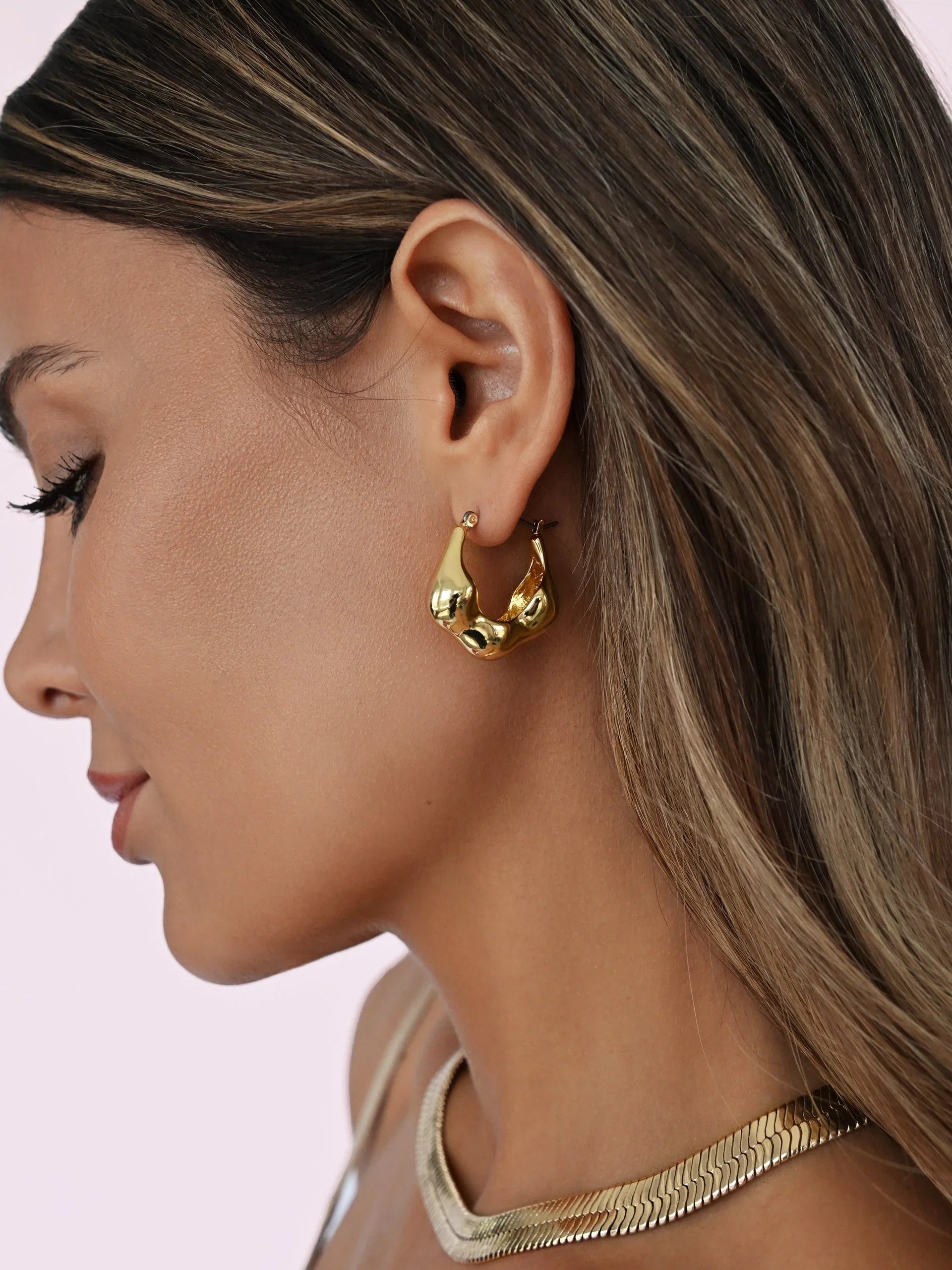 Molten Metal Hoop Earrings