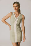 Jaclyn Fitted Mini Dress in Sage FINAL SALE