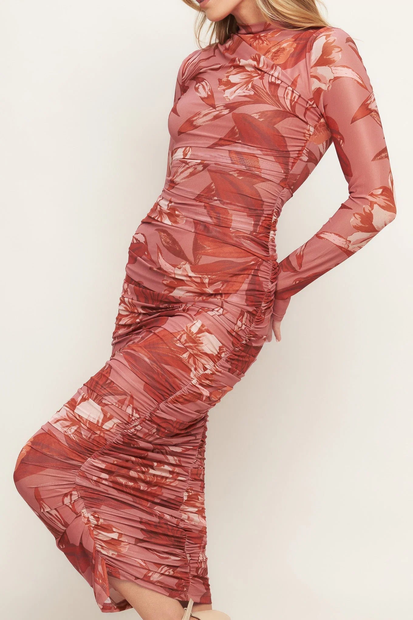 Size Small INSTA WORTHY SIENNA POWER MESH MIDI DRESS FINAL SALE