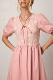 Jozette Floral Midi Dress in Pink FINAL SALE