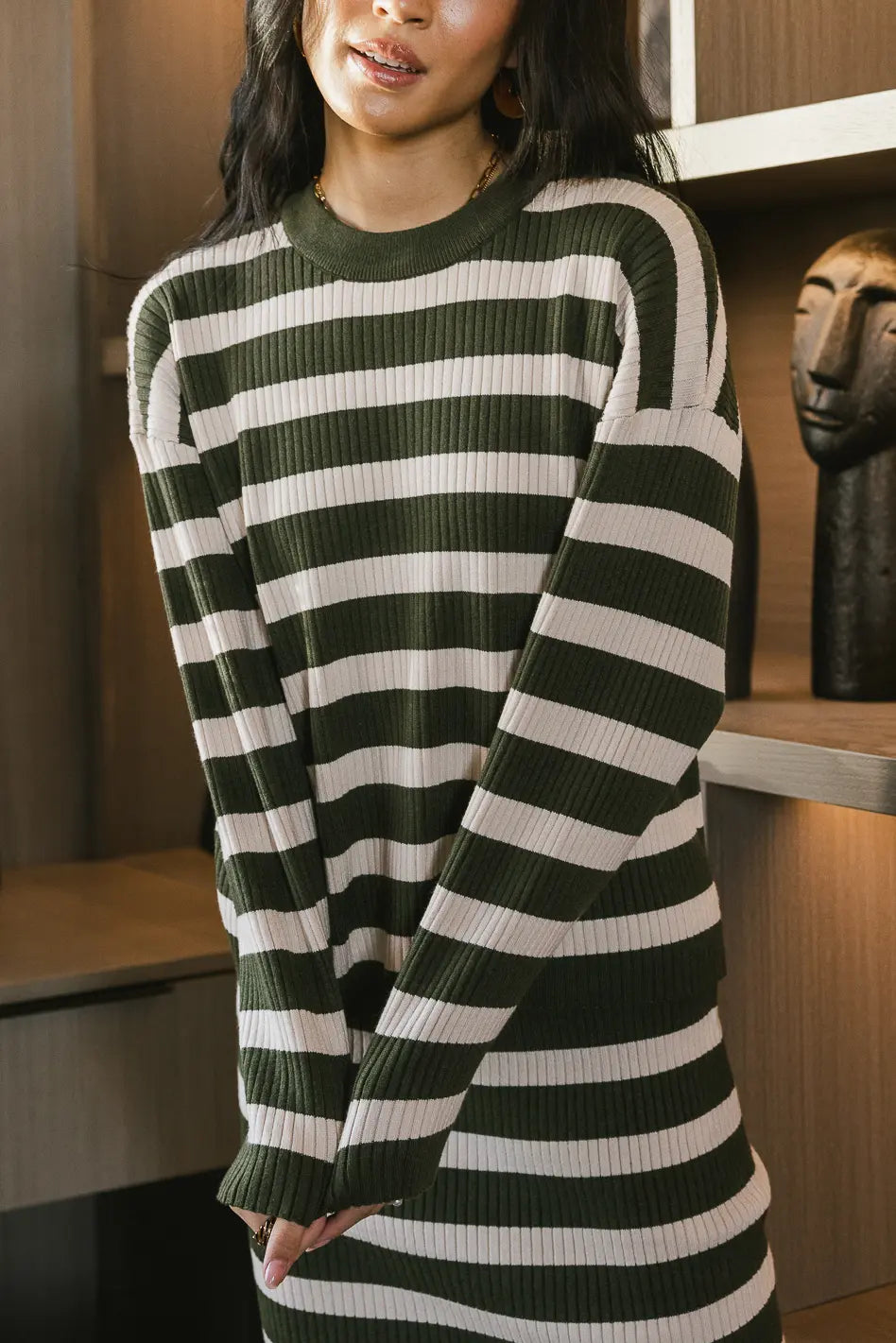 Alani Striped Sweater in Green FINAL SALE