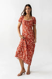 Camden Floral Maxi Dress in Rust