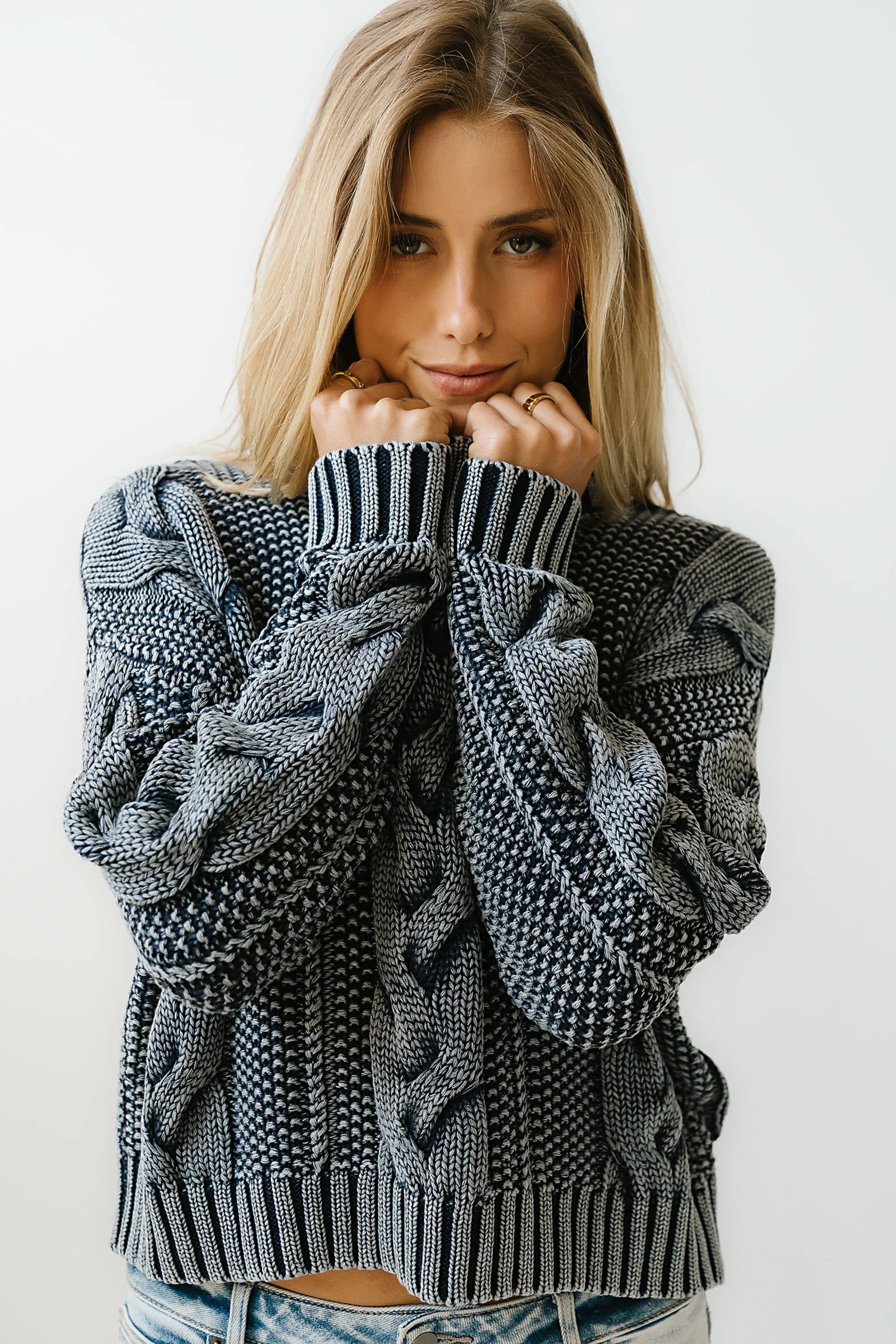 Josephine Knit Sweater in Navy FINAL SALE