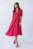 Jonas Gingham Midi Dress in Pink FINAL SALE