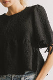 Alessia Peplum Top in Black