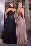 Nigella Gown Peplum Corset A line Formal Dress With Scarf